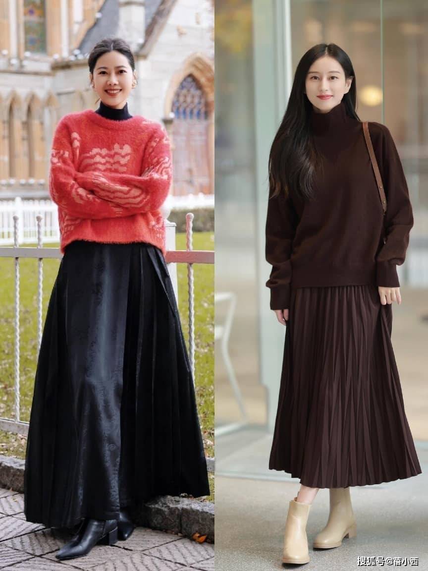 今年最火的穿法：叫“裙中靴”，這樣穿時髦又高階，適合30+女性