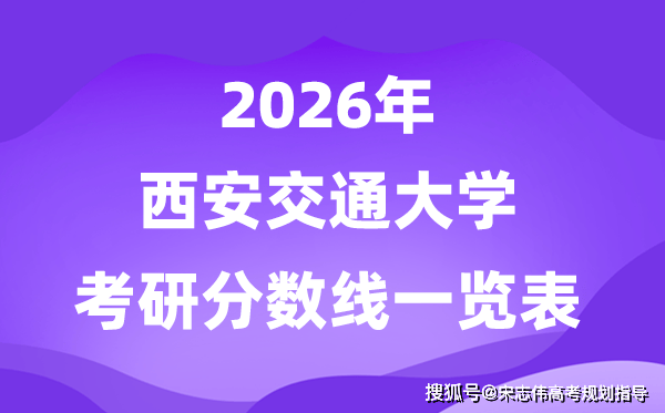 西安交通大學2026考研分數線一覽表（含2025西安交大複試線）