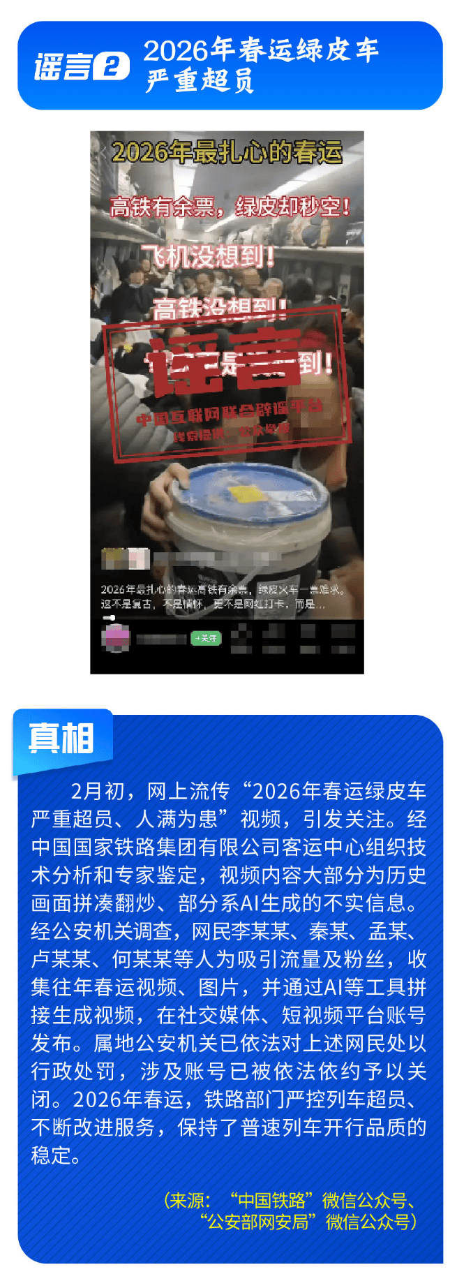 春節快遞停運、春運綠皮車嚴重超員……別被這些謠言騙了！