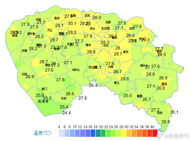 28℃！東莞氣溫快速回升，晴轉多雲