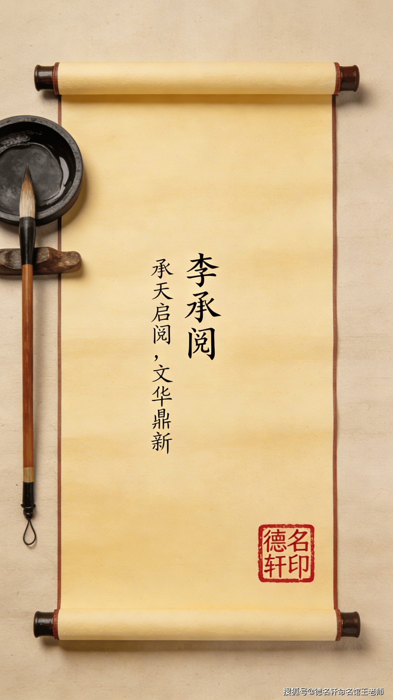 原創寶寶起名案例 李承閱：承天啟閱，文華鼎新