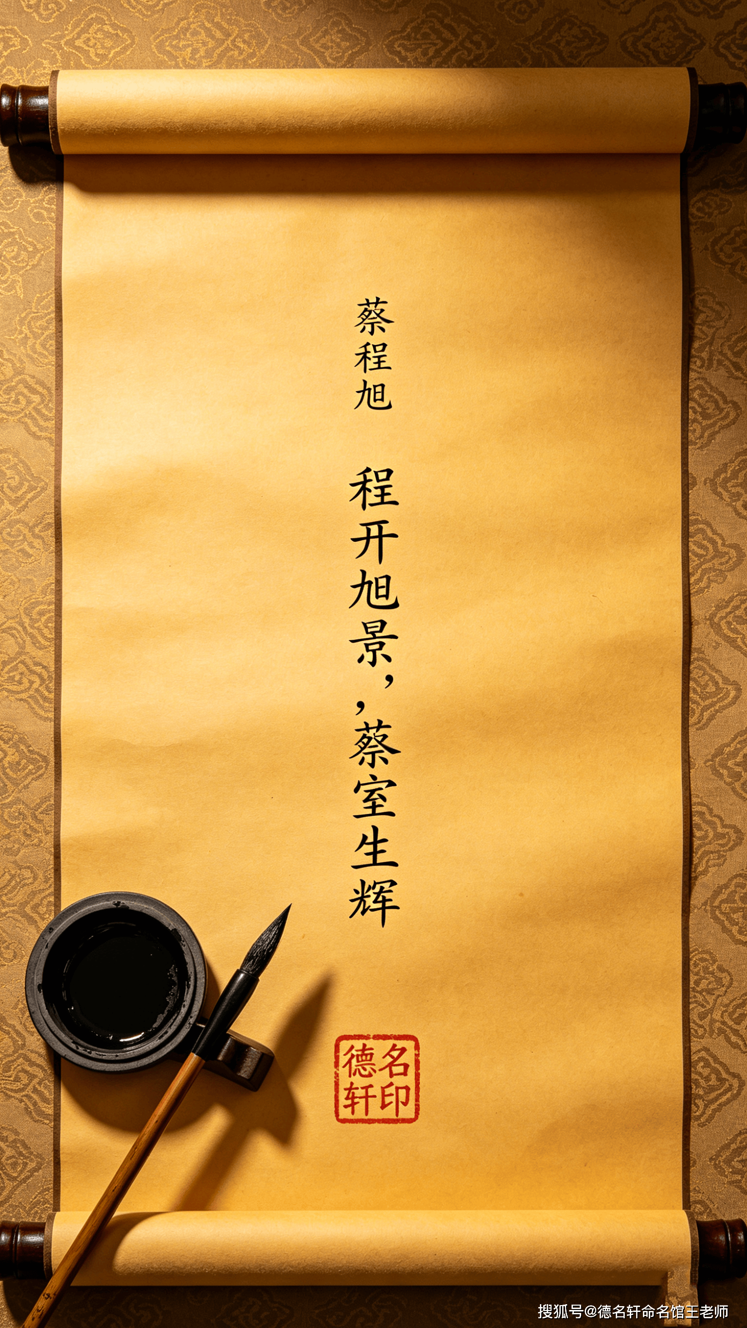 原創寶寶起名案例 蔡程旭：程開旭景，蔡室生輝