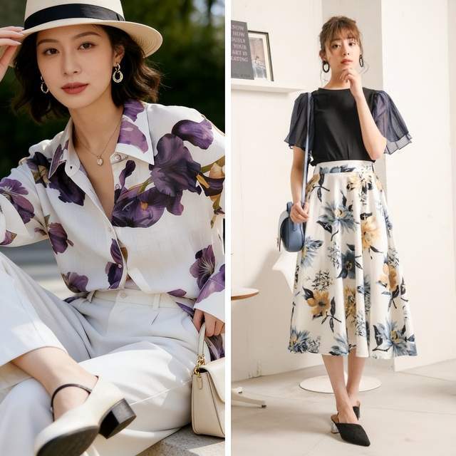 告別“奶奶風”！30-50+女性，如何把花卉穿出頂級質感